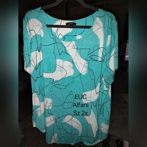 Alfani teal blouse